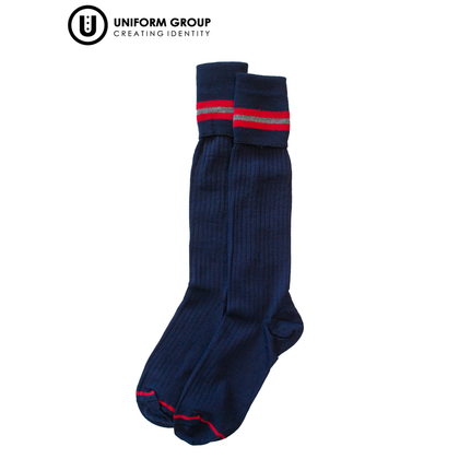 Socks - Navy/Red Stripe